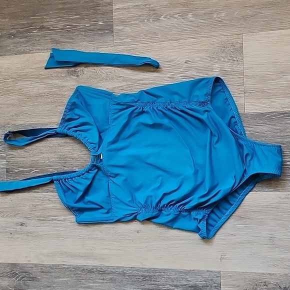 MALIA MILLS BLUE One Piece Swimsuit with Halter Neck and Bow - Picture 3 of 16